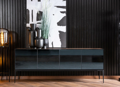 Kommode in braunen Spiegeltüren Moderner Stil mit Stauraum Kommoden Sideboard